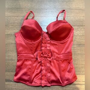 NEW Vintage Victoria Secret Corset Bra Top-Size 36B-Coral/Red/Pink Color